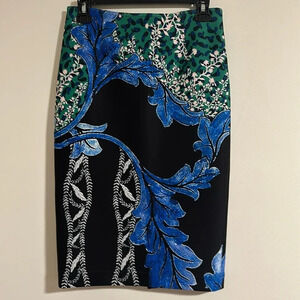 YIGAL Azrouel NYC green fern print scuba skirt NWOT spring floral